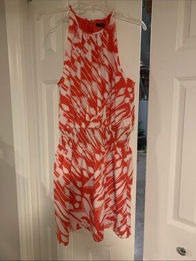 Trina Turk Red and White Halter Sundress